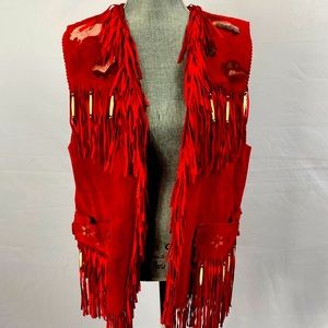 Patricia Wolf hand painted leather vest